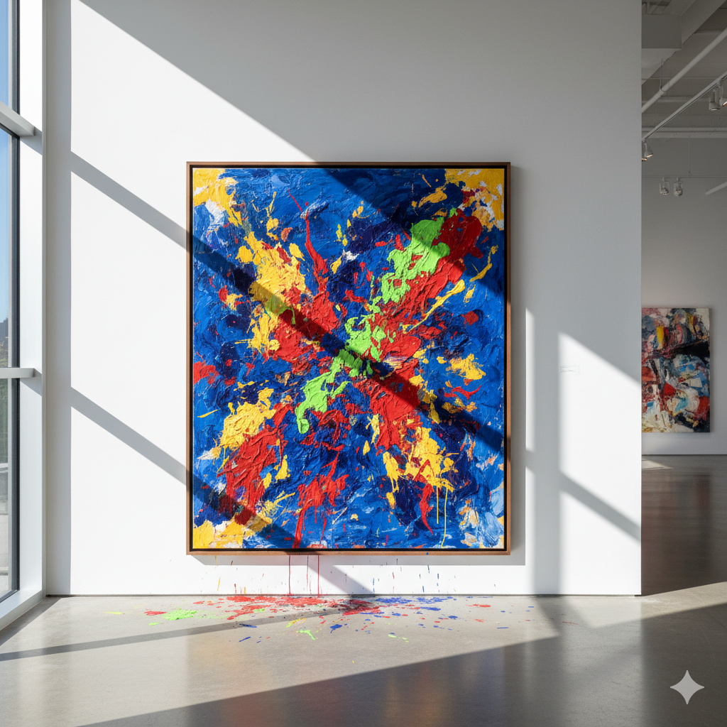 Dynamic Chaos Abstract Art Print | Energetic Splatter Painting Digital Download | Modern Expressionist Wall Decor